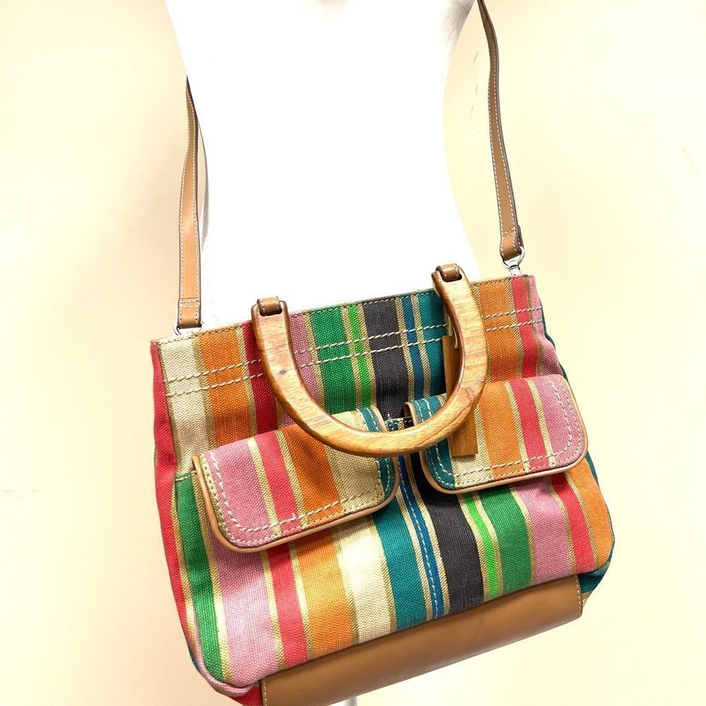 Relic multicolored canvas crossbody bag.